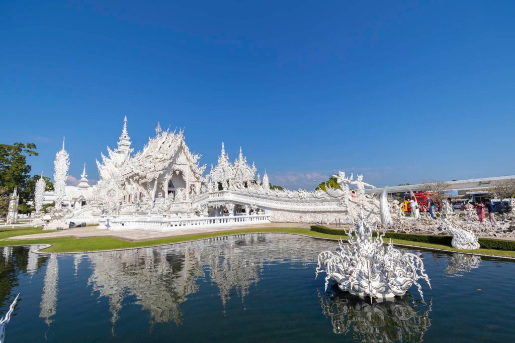 wat rong khun or the white temple of chiang rai thailand